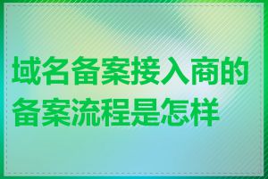 域名备案接入商的备案流程是怎样的