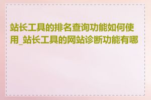 站长工具的排名查询功能如何使用_站长工具的网站诊断功能有哪些