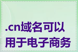 .cn域名可以用于电子商务吗