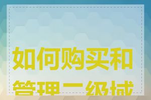 如何购买和管理二级域名
