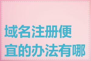 域名注册便宜的办法有哪些