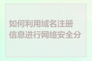 如何利用域名注册信息进行网络安全分析