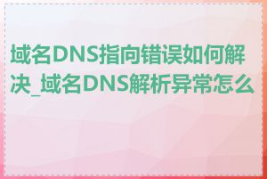 域名DNS指向错误如何解决_域名DNS解析异常怎么办