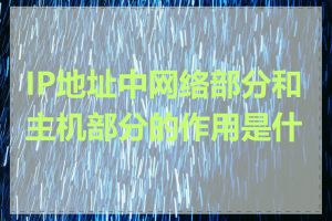 IP地址中网络部分和主机部分的作用是什么
