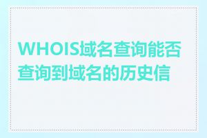 WHOIS域名查询能否查询到域名的历史信息