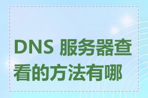 DNS 服务器查看的方法有哪些