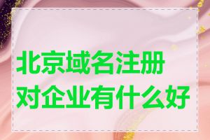 北京域名注册对企业有什么好处
