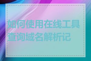 如何使用在线工具查询域名解析记录