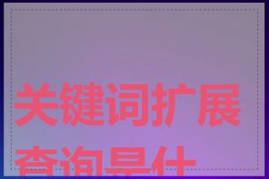 关键词扩展查询是什么