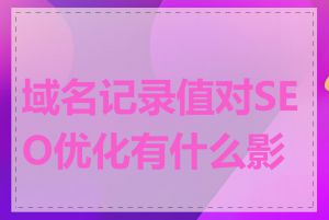 域名记录值对SEO优化有什么影响