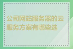 公司网站服务器的云服务方案有哪些选择