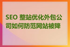 SEO 整站优化外包公司如何防范网站被降权