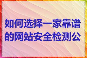 如何选择一家靠谱的网站安全检测公司