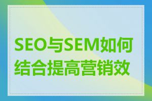 SEO与SEM如何结合提高营销效果