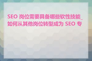 SEO 岗位需要具备哪些软性技能_如何从其他岗位转型成为 SEO 专员