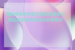 网站排名软件的价格区间是多少_网站排名软件如何分析竞争对手