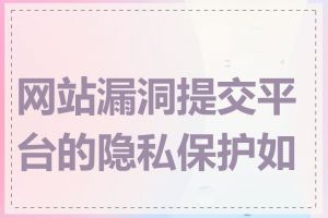 网站漏洞提交平台的隐私保护如何