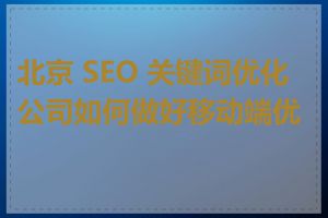 北京 SEO 关键词优化公司如何做好移动端优化