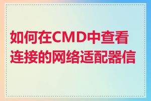 如何在CMD中查看连接的网络适配器信息
