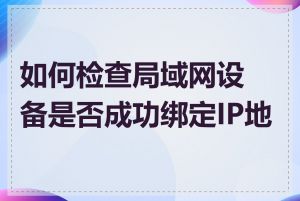 如何检查局域网设备是否成功绑定IP地址