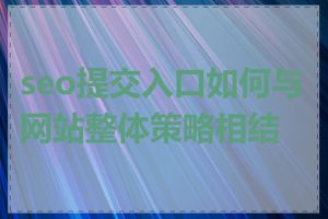 seo提交入口如何与网站整体策略相结合
