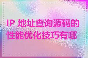 IP 地址查询源码的性能优化技巧有哪些