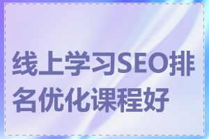 线上学习SEO排名优化课程好吗