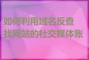 如何利用域名反查找网站的社交媒体账号