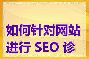 如何针对网站进行 SEO 诊断