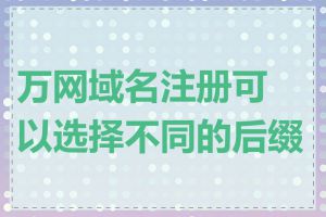 万网域名注册可以选择不同的后缀吗