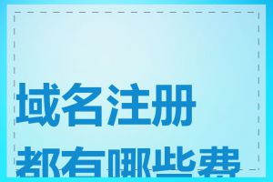 域名注册都有哪些费用