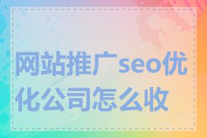 网站推广seo优化公司怎么收费
