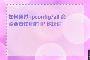 如何通过 ipconfig/all 命令查看详细的 IP 地址信息