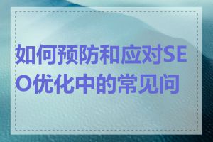 如何预防和应对SEO优化中的常见问题