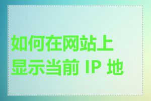 如何在网站上显示当前 IP 地址