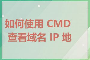 如何使用 CMD 查看域名 IP 地址