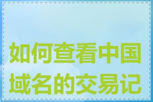 如何查看中国域名的交易记录