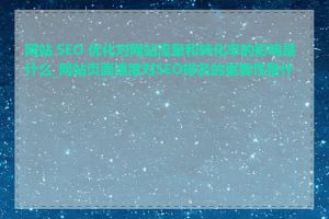 网站 SEO 优化对网站流量和转化率的影响是什么_网站页面速度对SEO排名的重要性是什么