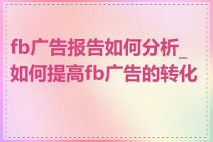fb广告报告如何分析_如何提高fb广告的转化率