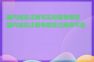 国内域名注册常见问题有哪些_国内域名注册有哪些注册商可选择