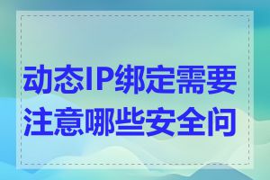 动态IP绑定需要注意哪些安全问题