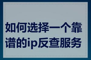 如何选择一个靠谱的ip反查服务器