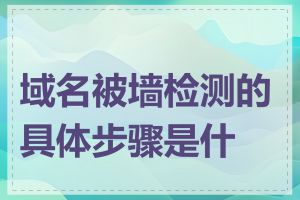 域名被墙检测的具体步骤是什么