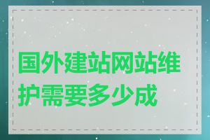 国外建站网站维护需要多少成本