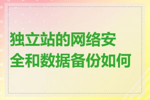 独立站的网络安全和数据备份如何做
