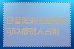 已备案未注册域名可以被别人占用吗