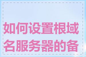 如何设置根域名服务器的备份