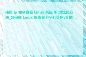 使用 ip 命令查看 Linux 系统 IP 地址的方法_如何在 Linux 里查看 IPv4 和 IPv6 地址