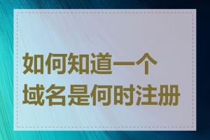 如何知道一个域名是何时注册的
