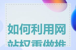 如何利用网站权重做推广